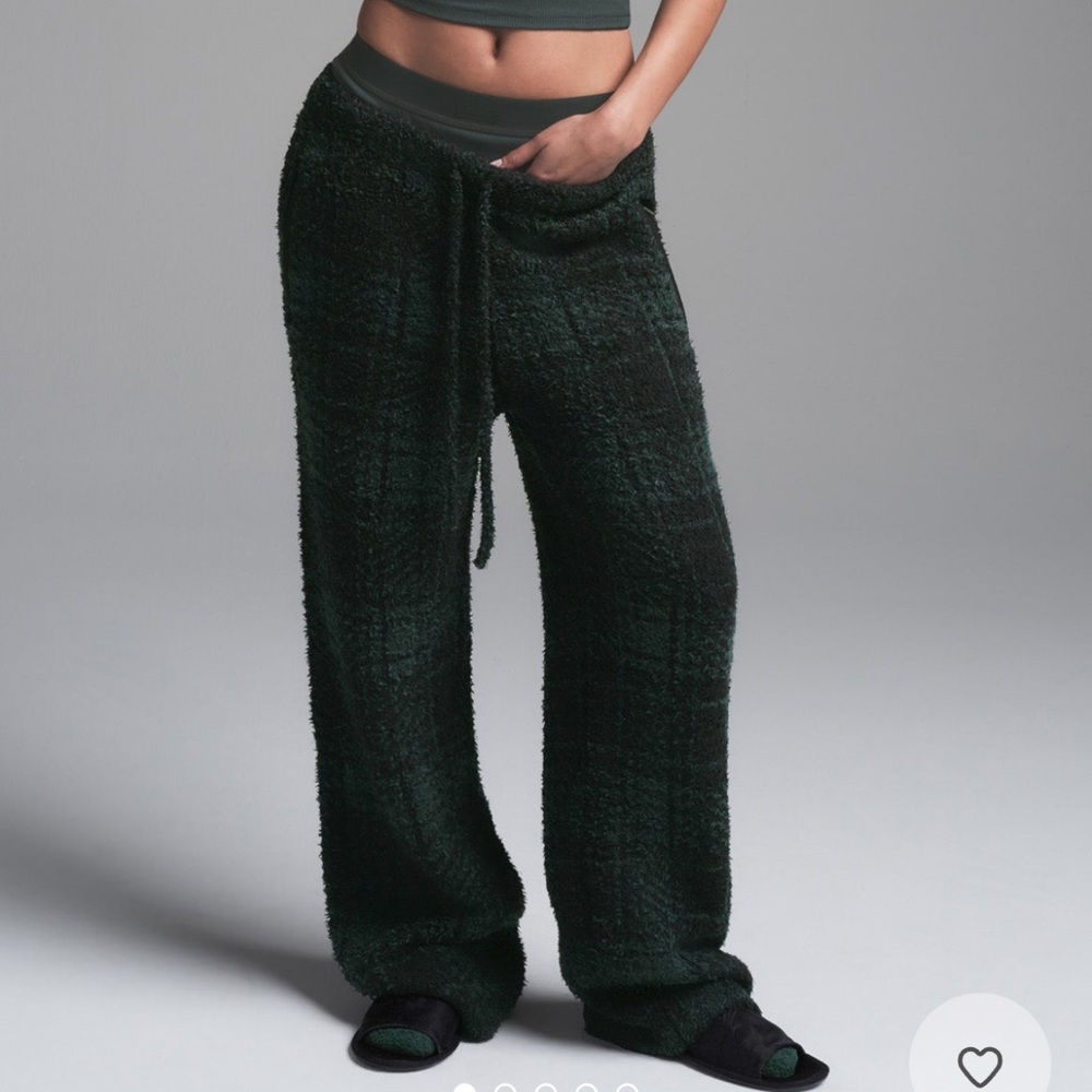 SKIMS COZY KNIT UNISEX PANT CYPRESS PLAID S/M